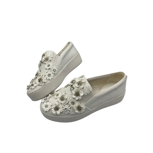 Michael Kors Trent Slip On Leather Optic White Women’s Size 6. - Picture 1 of 8